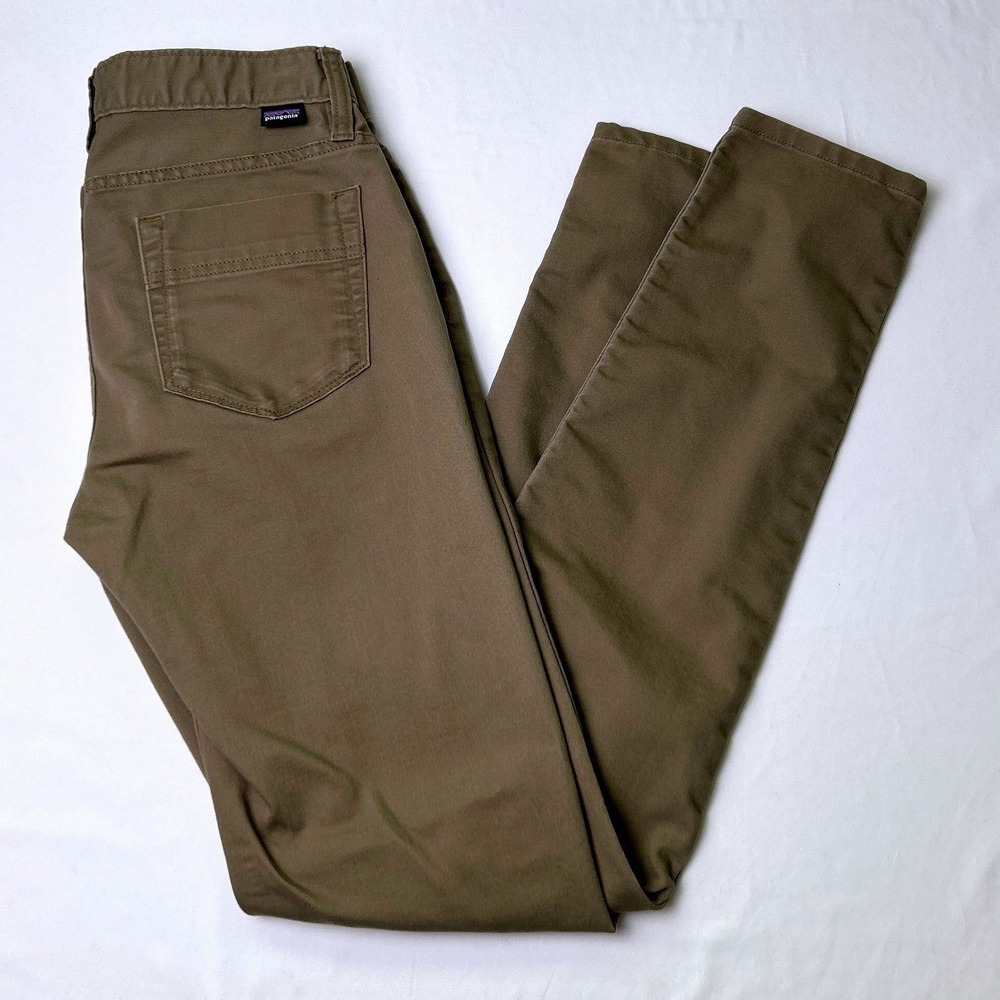 Patagonia Womens Worn Wear Organic Cotton Straight Leg Pants Size 0 Tan Casual